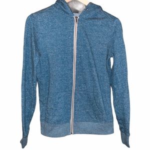 Basic Blue Marl Full Zip Up Hoodie